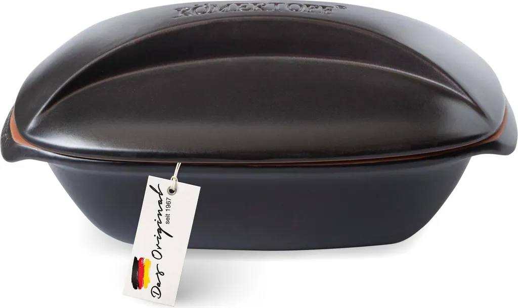Romertopf Römertopf CULINARIO roasting pan for 4 people - 3 liter ceramic casserole dish with lid - For braising, roasting and steaming - Oven safe