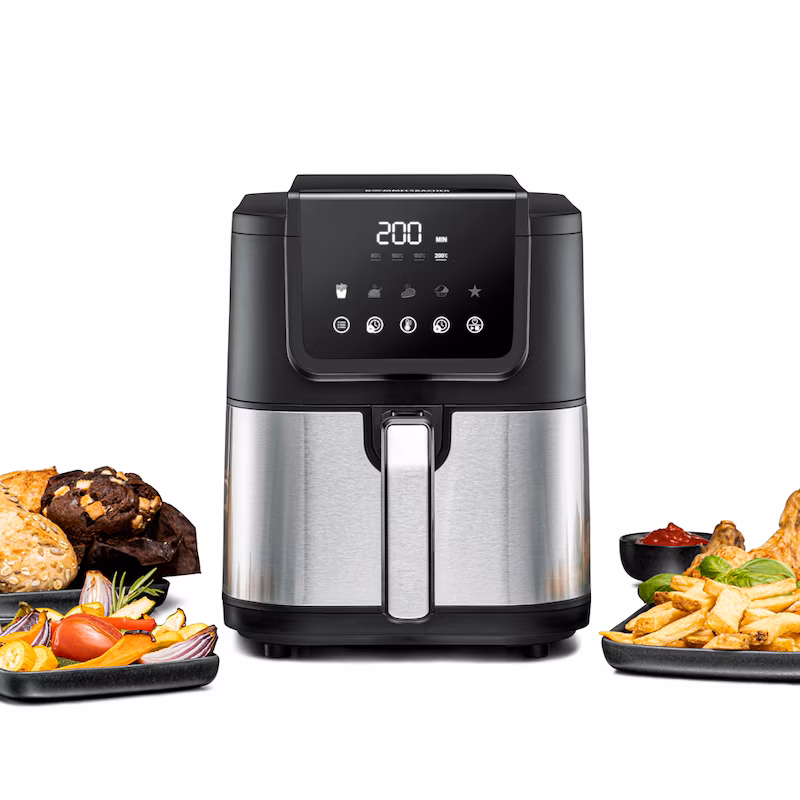 ROMMELSBACHER Hot Air Fryer FRH 1500, 5 liters for 800g of fries, quiet operation, 5 programs (individually adjustable), LED display