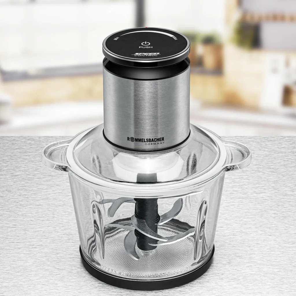 Rommelsbacher MZ 800 electric food processor, 2.7 L, 800 W, black, stainless steel