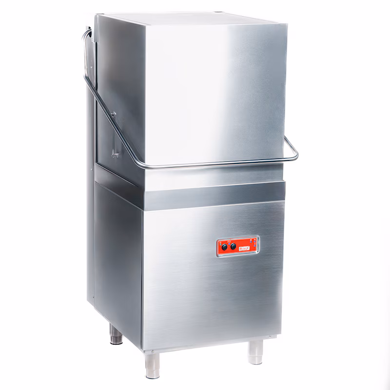 Romux® Hood-type dishwasher 50x50 cm with integrated pumps for rinse aid and detergent | Professional hood-type dishwasher for restaurants