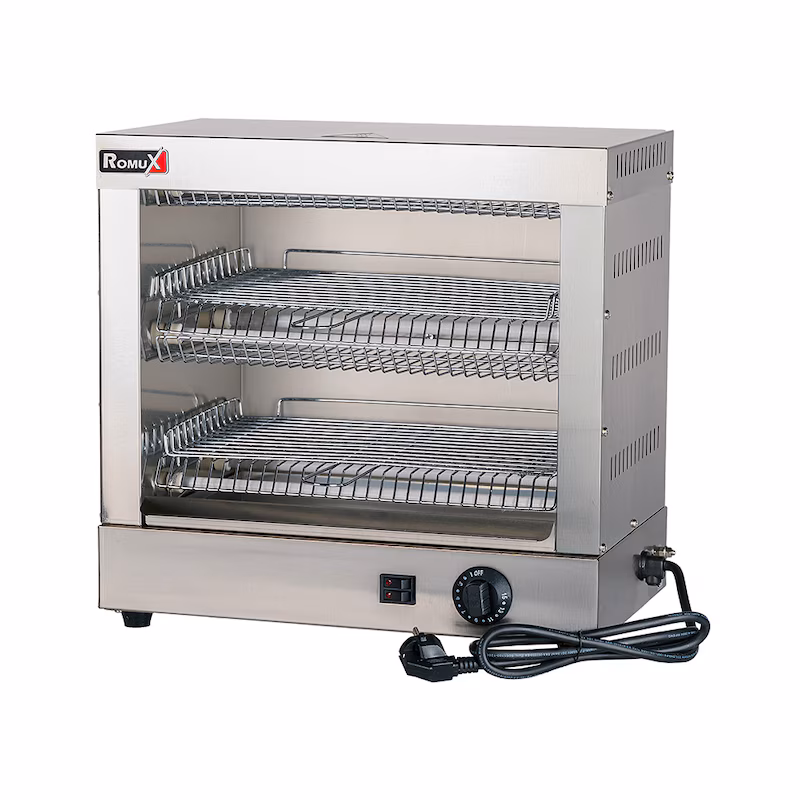 Romux® Toaster Double Tabletop Unit 45x25 cm | Capacity 250 toasts/hour | Professional toaster stainless steel temperature control 3000 W