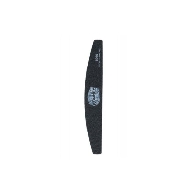 Ronney Professional Premium Half-Moon Nail File Black 80/80 1 pc.