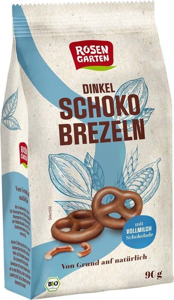 Rosengarten Naturkost Rosengarten Spelt Chocolate Pretzels Milk -- 90g