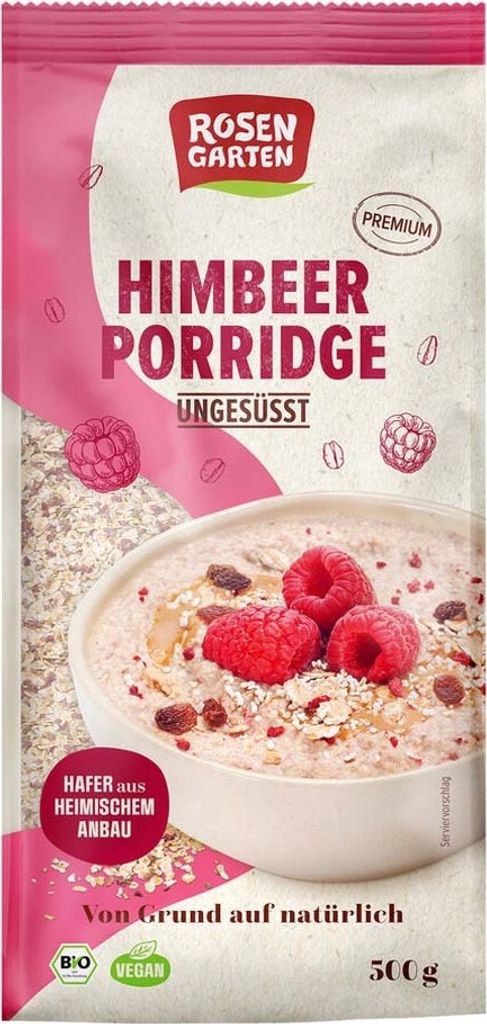 Rosengarten Naturkost Rosengarten - Raspberry Porridge unsweetened - 500g