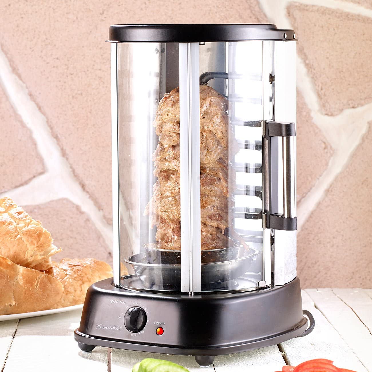 ROSENSTEIN & SOHNE Rosenstein & Söhne Doner grill: closed doner and kebab grill DSG-300, 1,500 watts (doner grill for home)