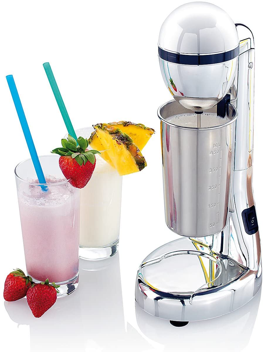 Rosenstein & Söhne Electronic Drink Mixer with Stainless Steel Cups, 100 W, 22,000 RPM