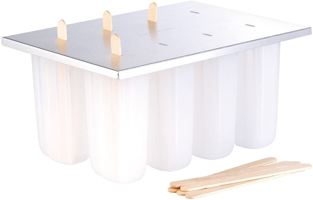 ROSENSTEIN & SOHNE Rosenstein & Söhne Ice Lolly Moulds Premium ice lolly mould with 8 ice moulds and wooden handles (ice lolly container).