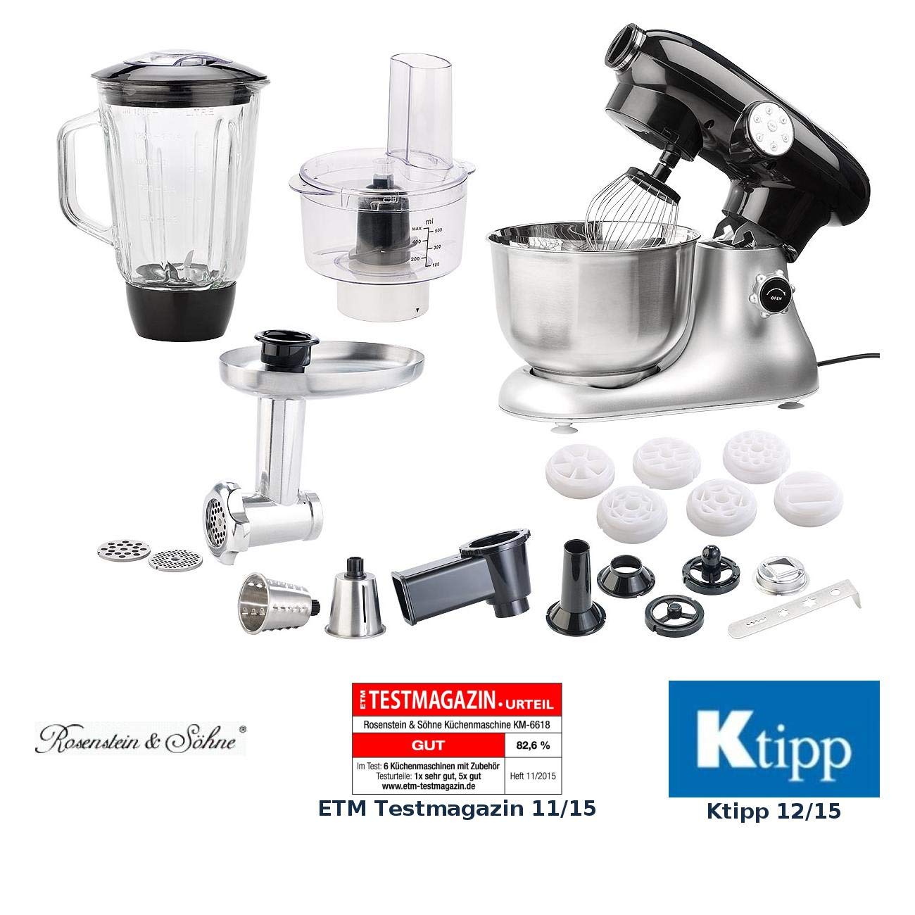 ROSENSTEIN & SOHNE Rosenstein & Sons Kitchen Machine Km-6618 With Range Of Accessories