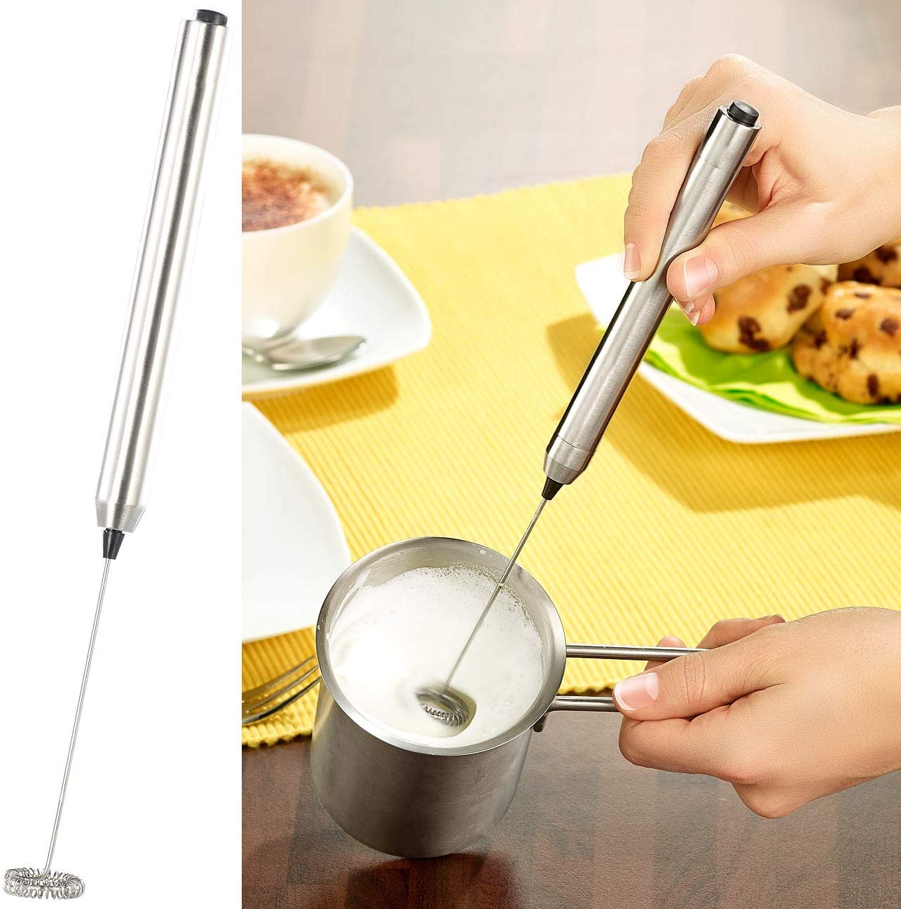 ROSENSTEIN & SOHNE Rosenstein & Söhne Milk frother: milk frother stick with stainless steel housing, spiral whisk with diameter 24 mm (milk frother manual)