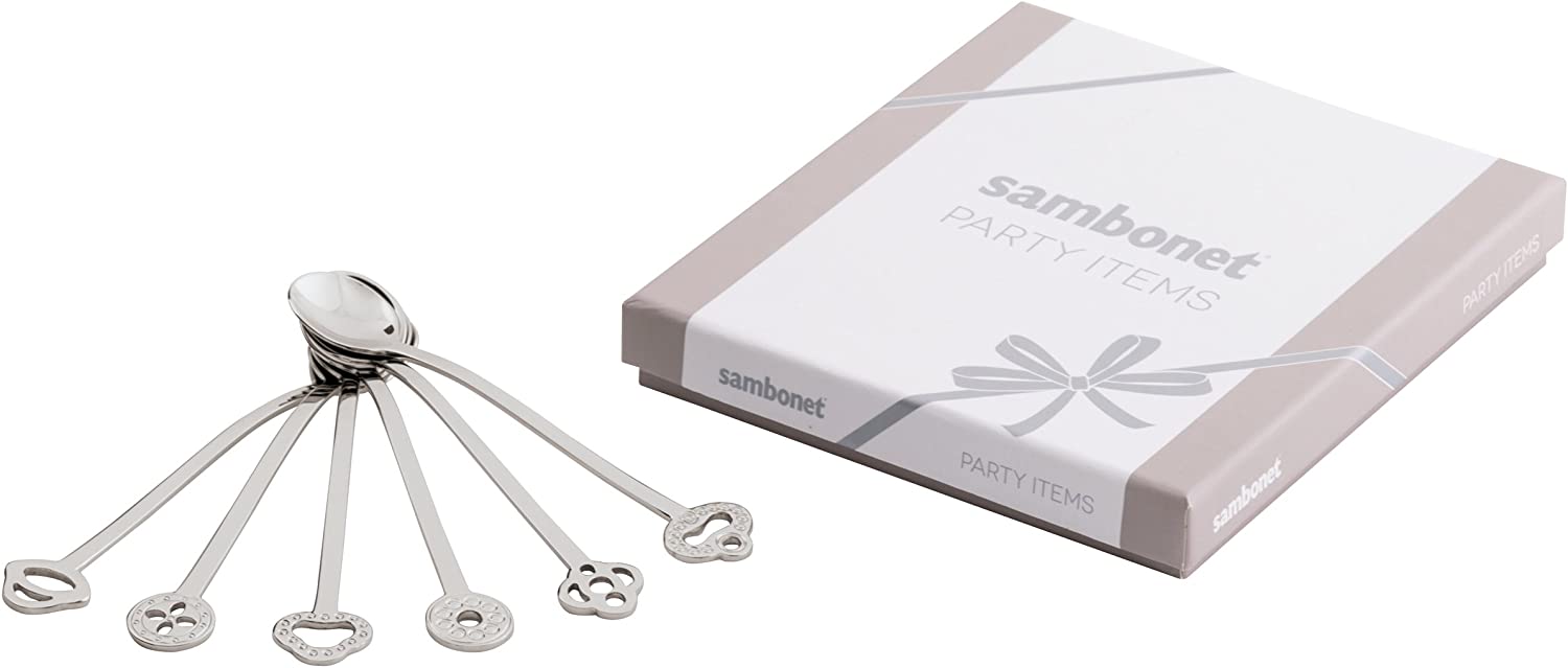 Rosenthal Sambonet 6 Party Spoons New Oriental Stainless Steel 18/10