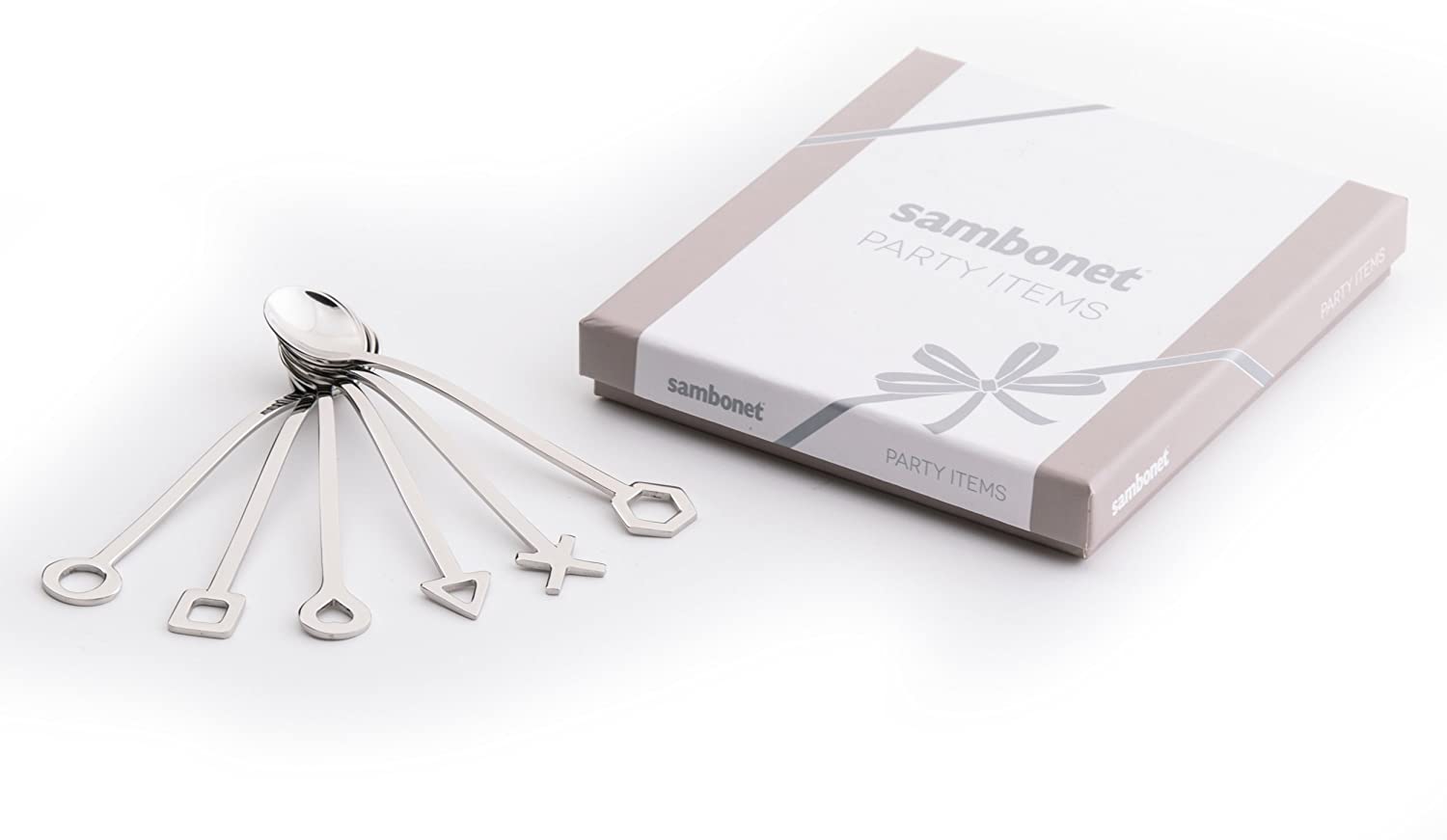 Rosenthal Sambonet Rosenthal – sambonet – 6 Party Spoons – Geometric – 18/10 Stainless Steel