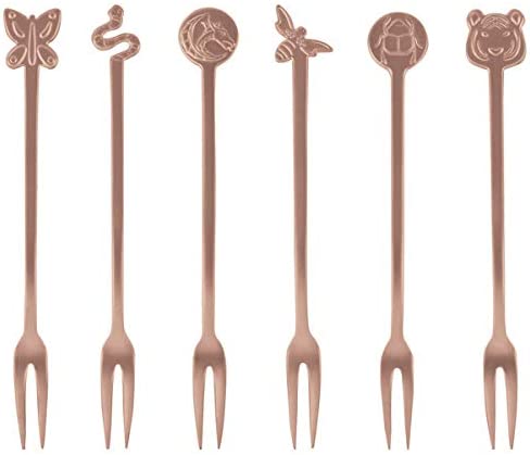 Rosenthal Sambonet - Bowls, Party Forks, Cheese Forks - Living Antique Fashion - PFD Coating - Kufper - Set of 6