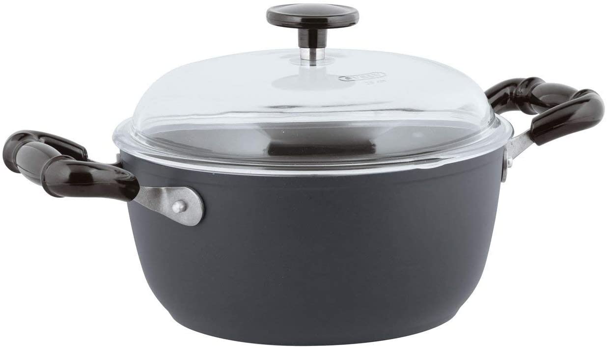 Rosenthal – sambonet Casserole Pot with Lid Diameter 24 cm – 1965 Vintage – Quarzo Nero – Grey –