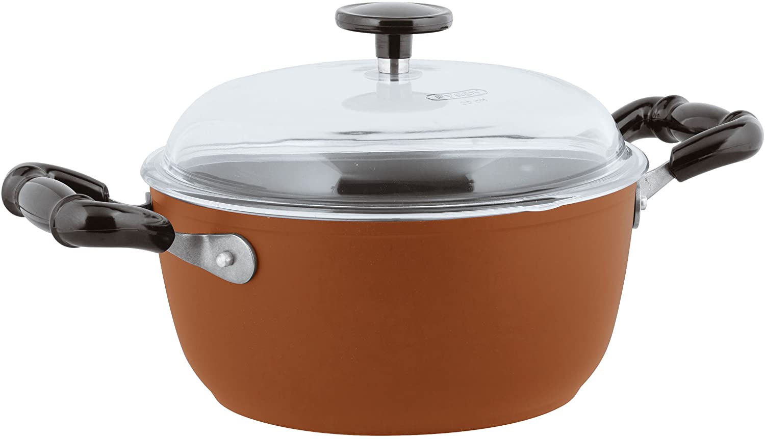 Rosenthal – sambonet Casserole with 2 Handles and Lid – 1965 Vintage – Quarzo Nero – Red – Diameter 24 cm