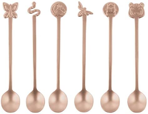 Rosenthal Sambonet Sambonet Rosenthal Espresso Spoon, Mocha Spoon, PVD Copper, Coating, Set of 6 Living Antique Fashion