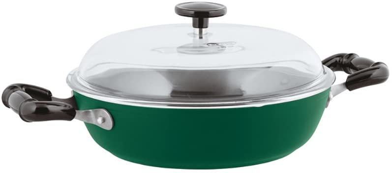 Rosenthal – sambonet Pan with 2 Handles and Lid – 1965 Vintage Green – Quarzo Nero – Ø 28 cm