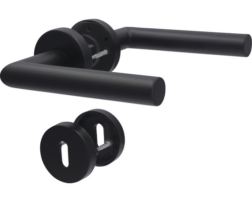 Alpertec Rosette set Fair I stainless steel/matt black BB for room doors