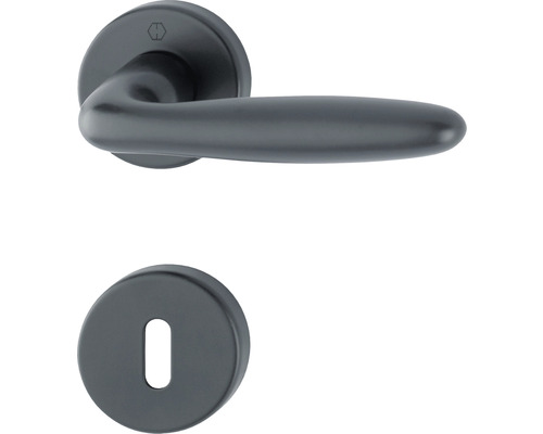 Rosette set OB Hoppe 11861630 Verona 1510/42KV/42KVS black powder-coated