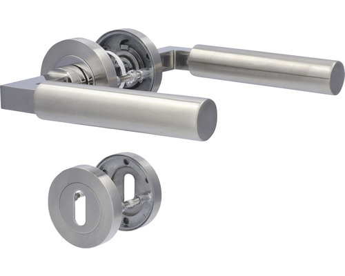 Alpertec Rosette set Solid 2 stainless steel/polished/satin BB for room doors
