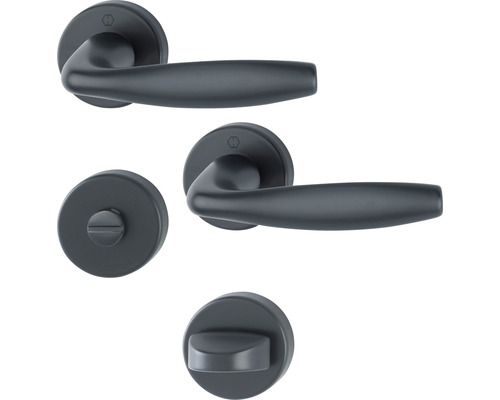 Rosette set WC Hoppe 11874338 New York 1810/42KV/42KVS black powder-coated