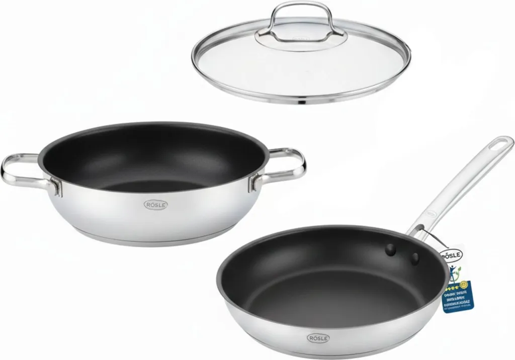 Rasle RÖSLE Elegance Set: Frying pan 28 cm and serving pan 28 cm with 1 lid ProCera