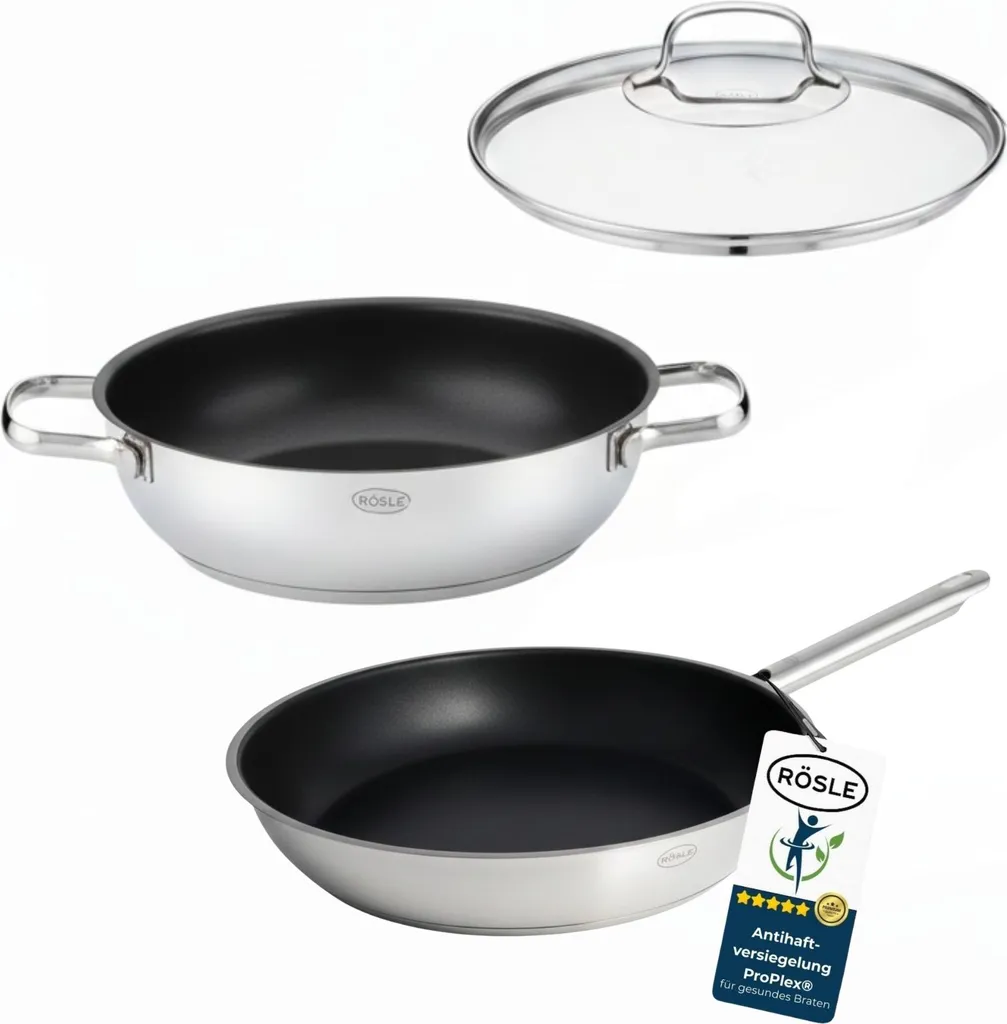 Rasle RÖSLE Elegance Set: Frying pan 28 cm and serving pan 28 cm with lid ProPlex