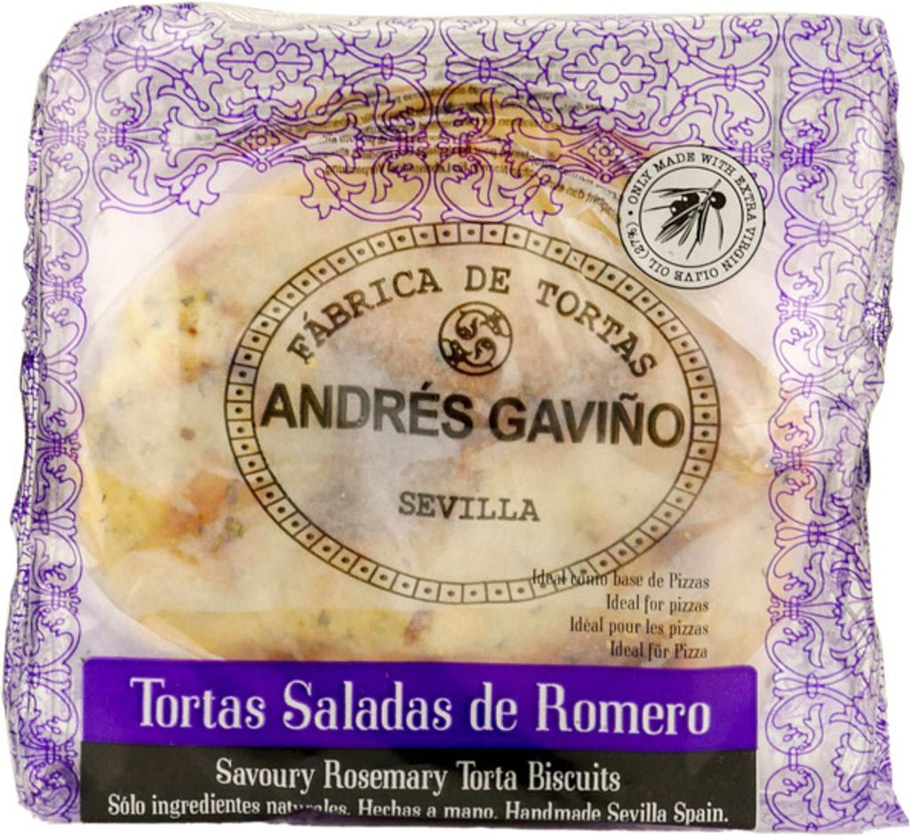 MAS Rosemary salted biscuits - Tortas saladas Andrés Gaviño (180g)