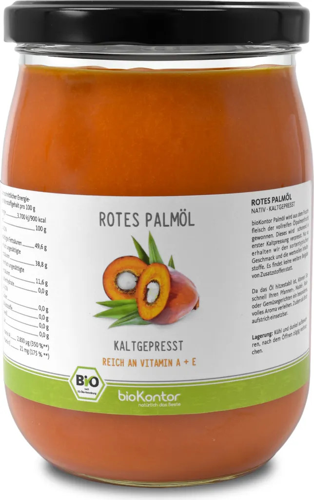 biokontor Red Palm Oil 1000ml (1 L) I virgin I 100% pure