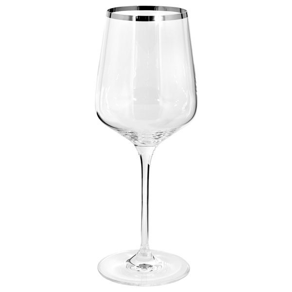 Red wine glass Platinum with platinum rim from Fink
