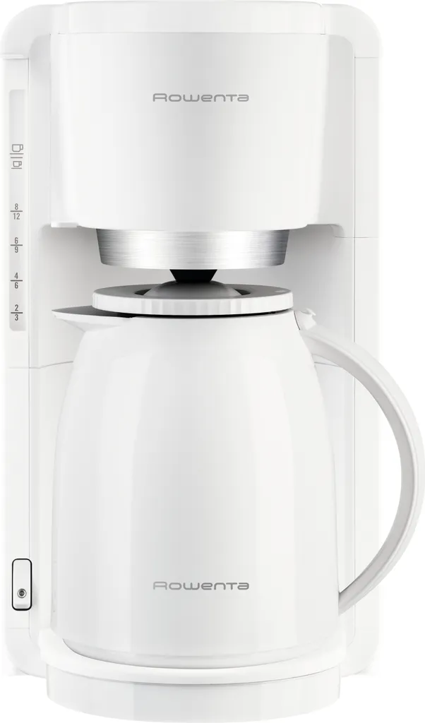 Rowenta Adagio Filter Coffee Machine, Plastic Thermos Carafe, 1.25 L Capacity, 8-12 Cups, Automatic Shut-Off, Removable Filter Insert, White CT380110