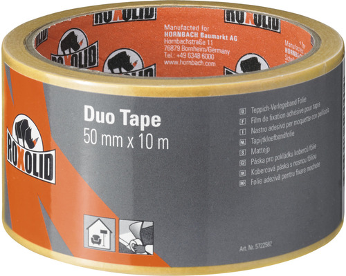 ROXOLID Duo Tape Double-Sided Adhesive Tape Carpet Tape Brown 50 mm x 10 m