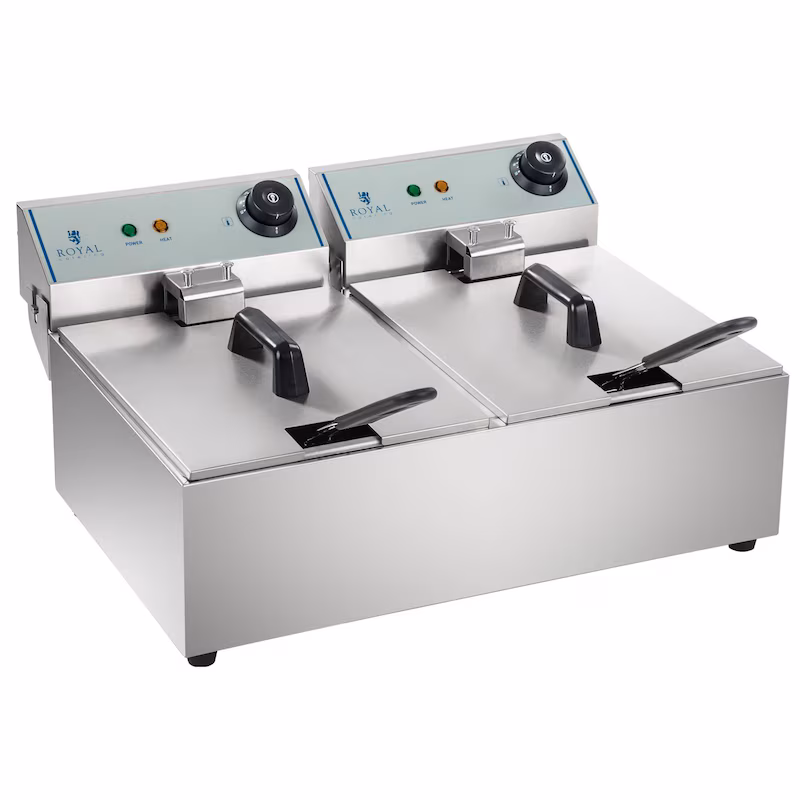 Royal Catering Electric Double Fryer - 2 x 10 l - 6400 W - ECO -