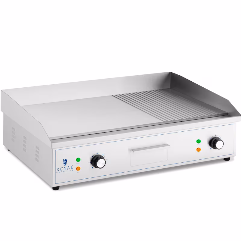 Royal Catering Electric Griddle - 727 x 420 mm - Ribbed/Smooth - 4400 W