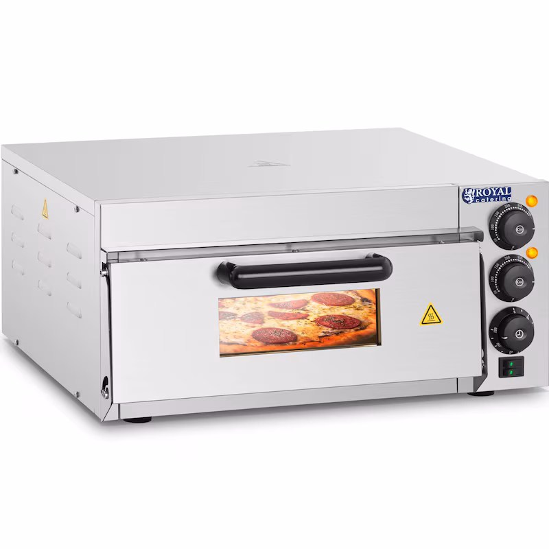 Royal Catering Electric Pizza Oven - 1 x 40 cm - 1 Chamber - 2000 W - 230 V - Manual - Firebrick -