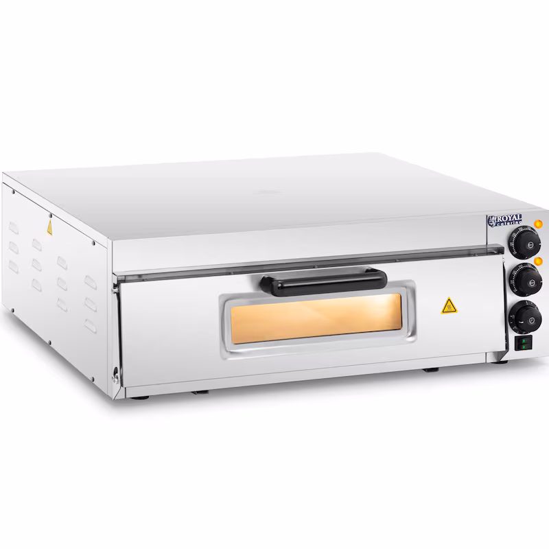 Royal Catering Electric Pizza Oven - 1 x 60 cm - 1 Chamber - 3000 W - 230 V - Manual - Glass Door -