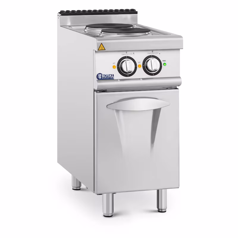 Royal Catering Electric Stove for Commercial Use - 5.2 kW - 2 Burners - Base Cabinet -