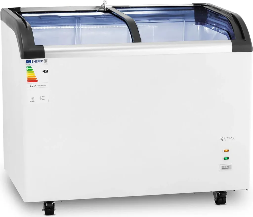 Royal Catering Chest Freezer - 273 L - - Glass Doors