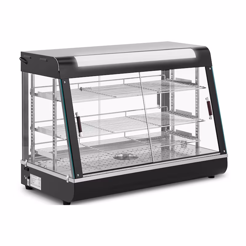 Royal Catering Hot Food Counter - 150 L - 1600 W - 3 Storage Racks -