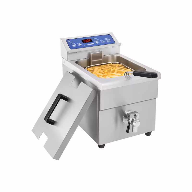 Royal Catering Induction Fryer - 5.5 l - 3500 W - Drain Tap - Timer -