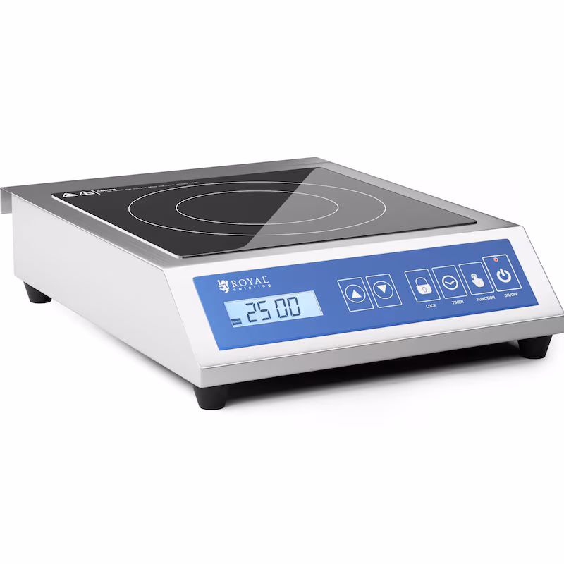 Royal Catering induction plate - 3500 W - 25 cm - 240 °C - timer - touch display -