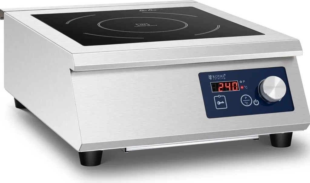 Royal Catering Induction Hob - 5000 W - 33 cm - 240 °C -