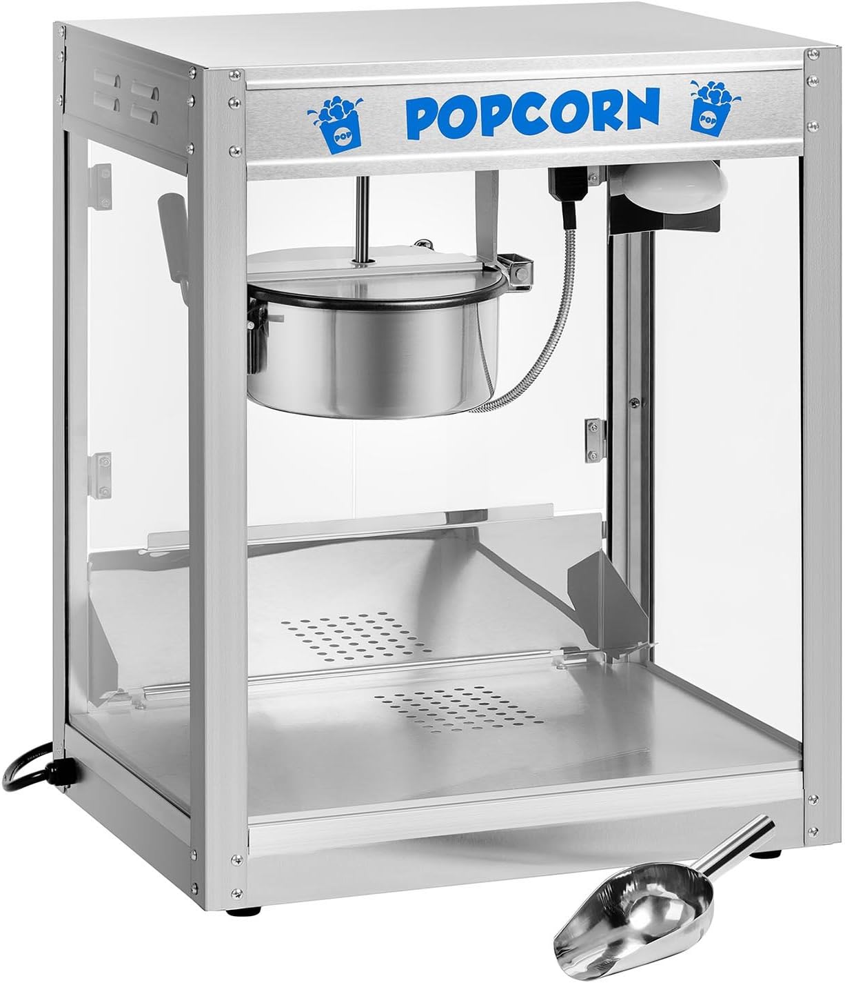 Royal Catering RCPS-1350 Popcorn Maker 1,350 W, Working Capacity Approx. 6 kg/h, Pot Diameter 21.5 cm, Teflon Pot Coating Including Shovel for Filling