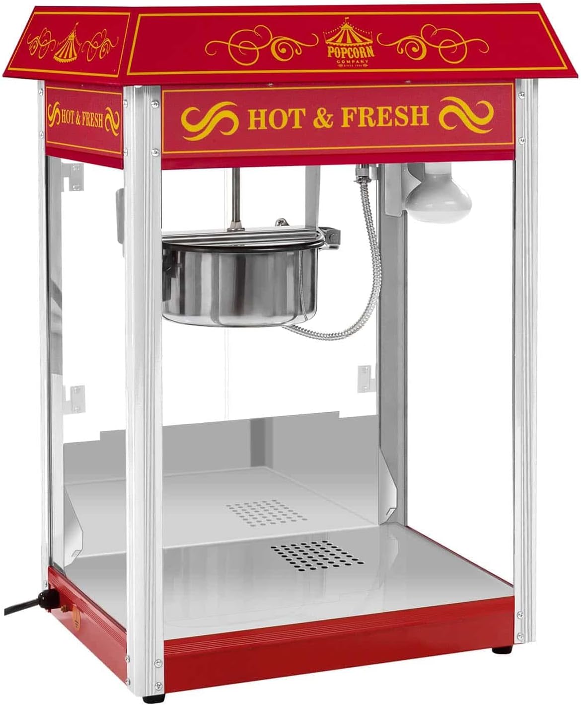Royal Catering RCPS-16.3 Popcorn Maker Retro Vintage Design Red
