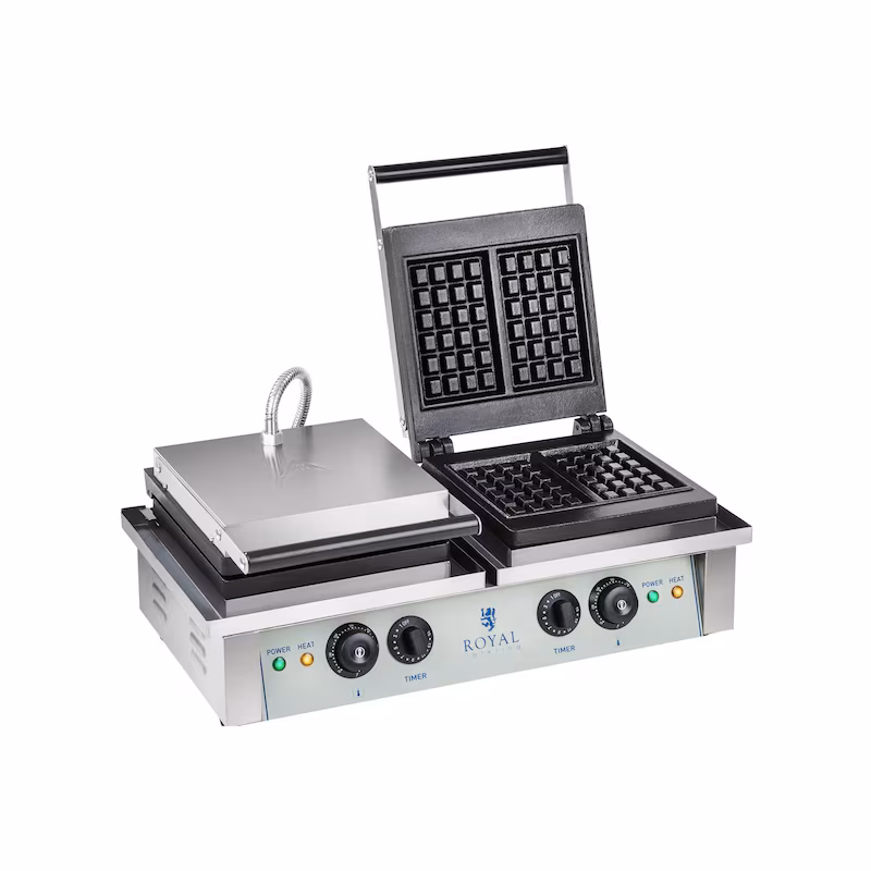 Royal Catering Waffle Iron - 2 x 2000 Watts - Rectangular