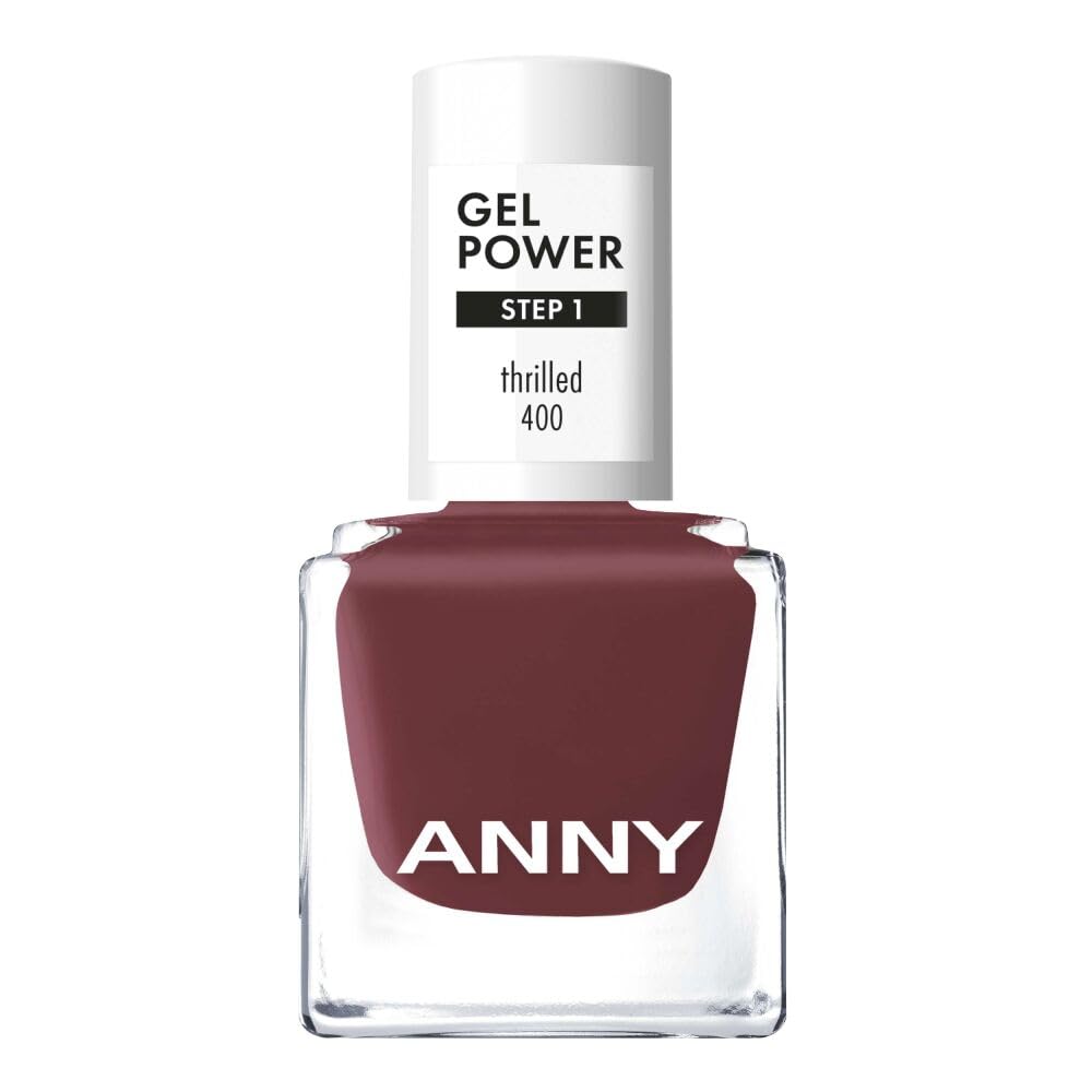 ANNY Gel Power Nail Polish - Gel Color Nail Polish without UV Lamp, Brilliant Shine & Lasts up to 12 Days, Chip & Scratch Resistant - Thrilled - Muted Auburn - 8ml
