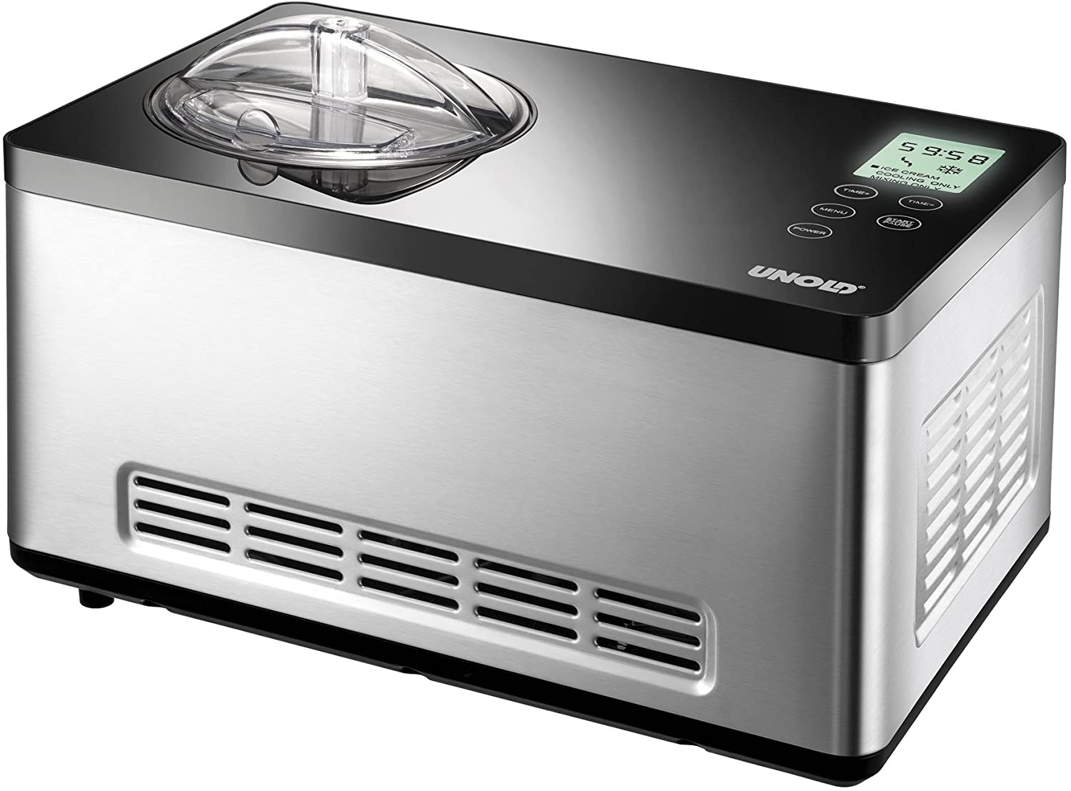 Unold Gusto Ice Cream Maker, 2 Litre, 180 W, Stainless Steel/Black