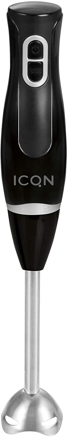 ICQN Hand Blender | 1100 W High Motor Power with Turbo Function | 600 ml Mixing Cup | Stainless Steel Blades for Puréeing Ingredients | Mixing Base Made of Stainless Steel | Purée Rod