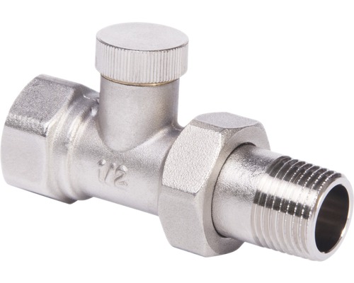 Hornbach Return screw connection 1/2 inch straight shape lockable nickel