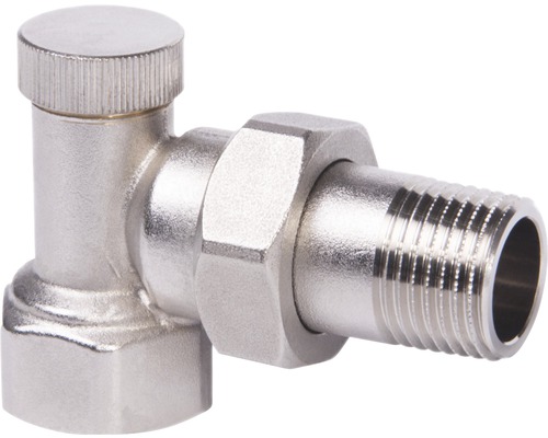 Hornbach Return screw connection 1/2 inch corner shape lockable nickel