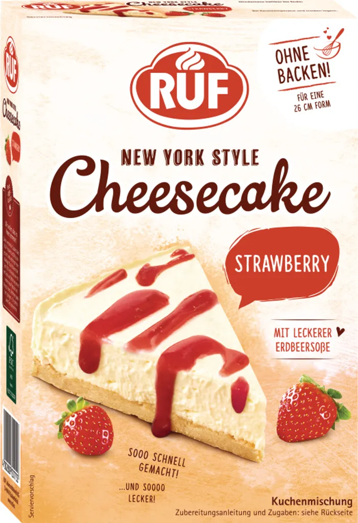 RUF New York Style Cheesecake Strawberry baking mix 360g